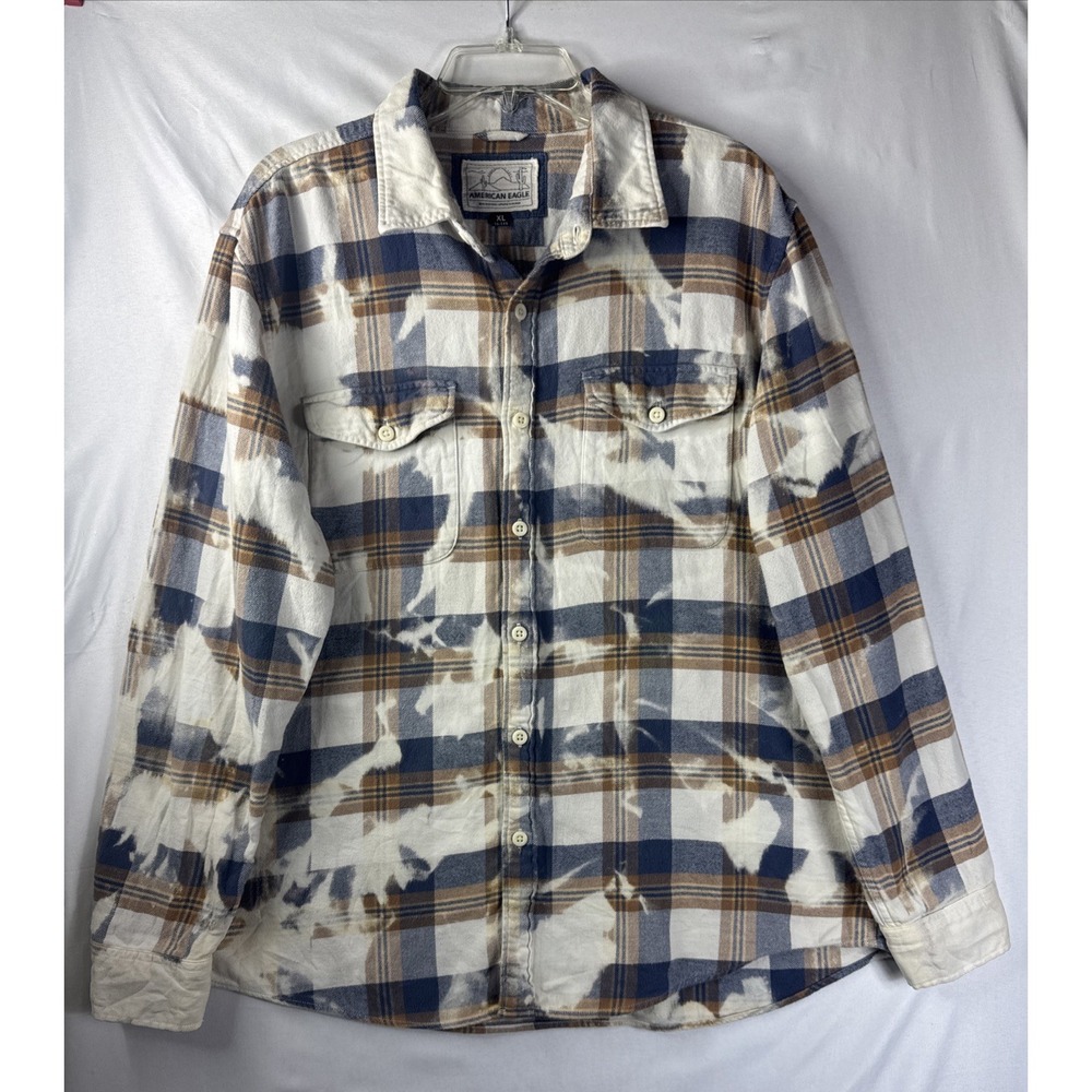 American Eagle Star Wars Flannel Shirt Mens XL Plaid Button Up Millennium Falcon